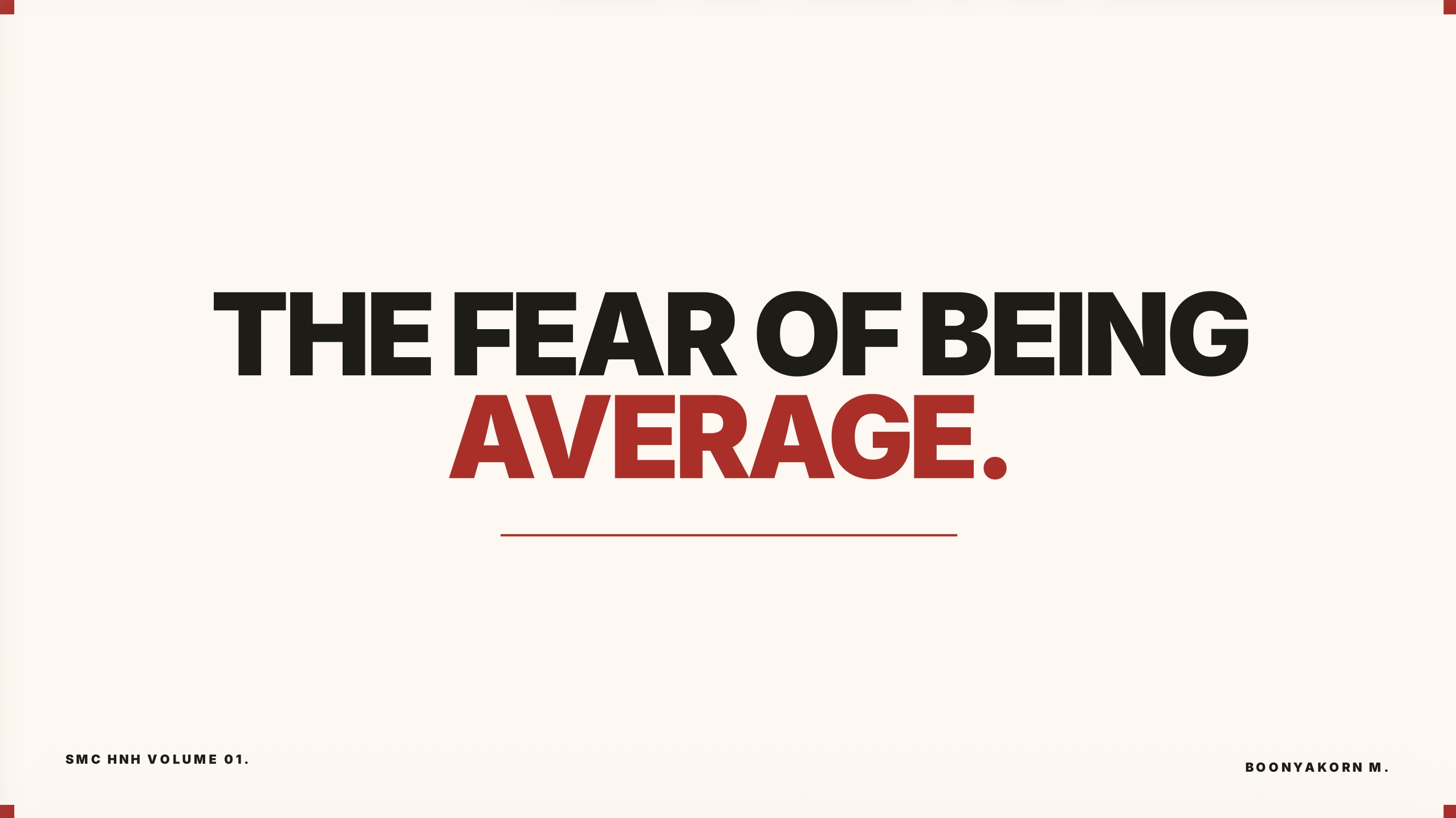 The Fear of Being Average cover