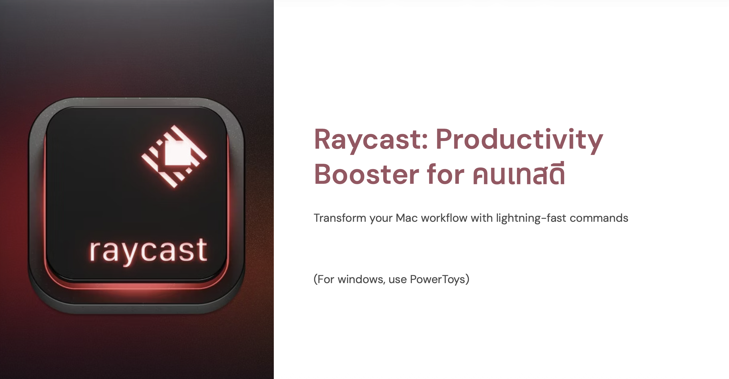 Raycast cover
